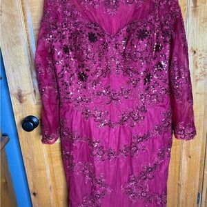 Gorgeous Burgundy Red Sequined Gown